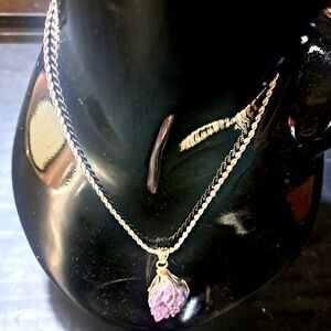 Artisan Crafted rough cut Amethyst Solitaire Pendant Sterling Silver 51.75 ctw